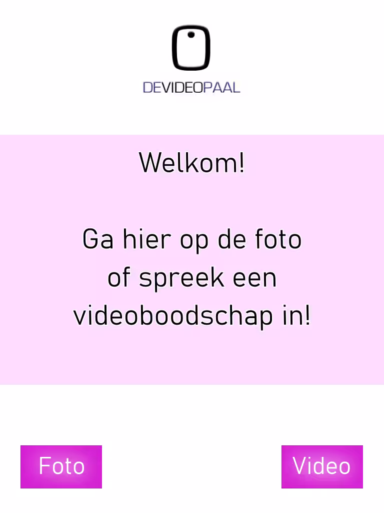 Standaard welkomstscherm voor de Kiekjes Koning